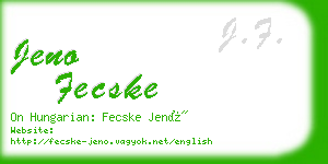 jeno fecske business card